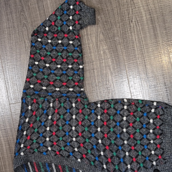 Vintage Scandia Wool Knit Cardigan Relaxed Grandpa Sweater Mens XL Grey Multi - Picture 6 of 12